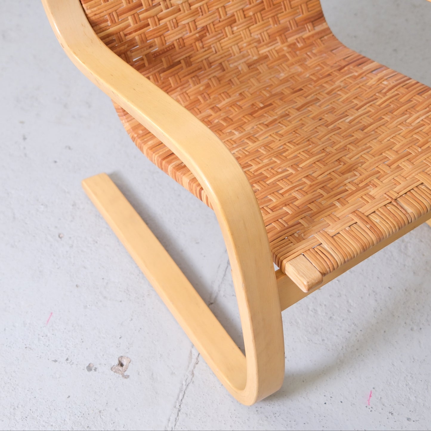 Alvar Aalto 406 Lounge Chairs with Rattan for Artek