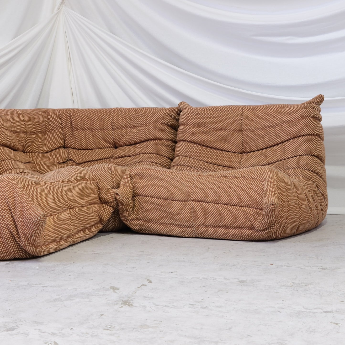 Ligne Roset Togo Set in Brown Wool Fabric - Michel Ducaroy