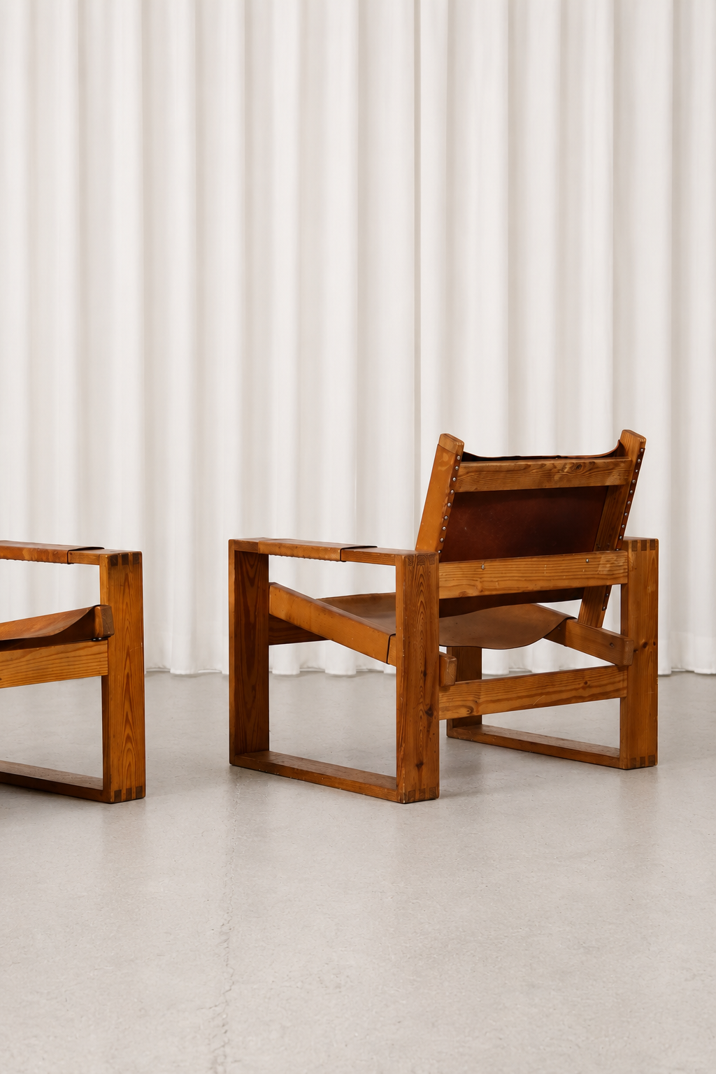 Vintage Pine Safari Chairs 1970s (2pcs)