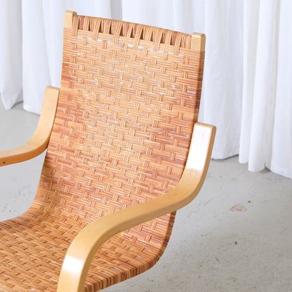 Alvar Aalto 406 Lounge Chairs with Rattan for Artek