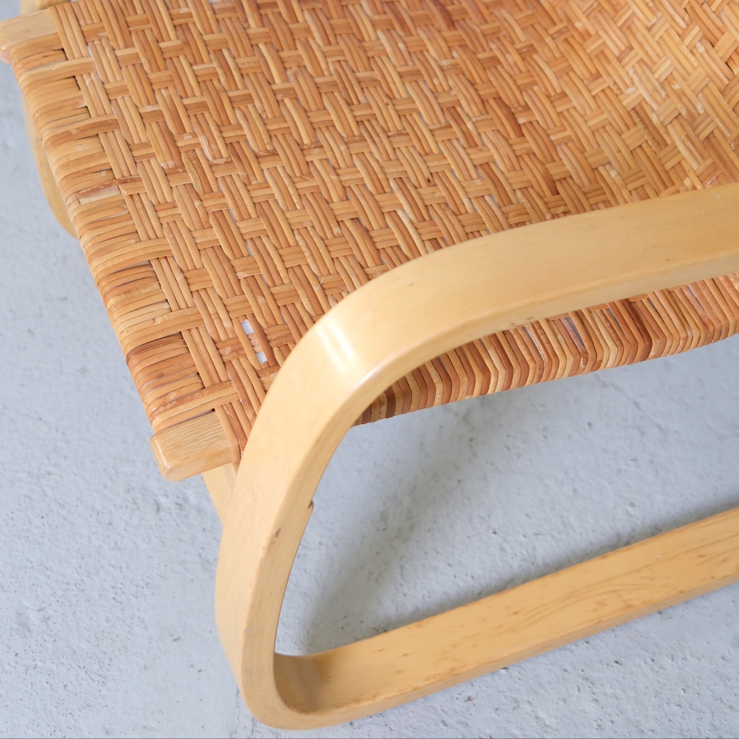 Alvar Aalto 406 Lounge Chairs with Rattan for Artek