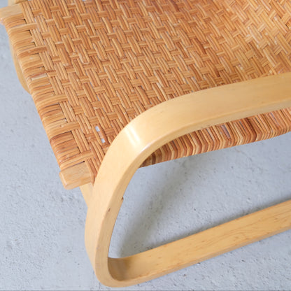 Alvar Aalto 406 Lounge Chairs with Rattan for Artek