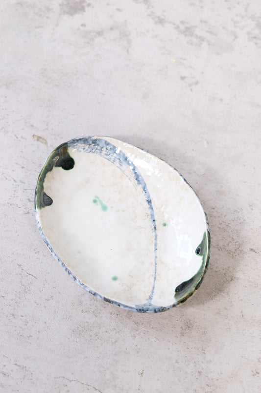 Hand-painted Japanese ceramic dish