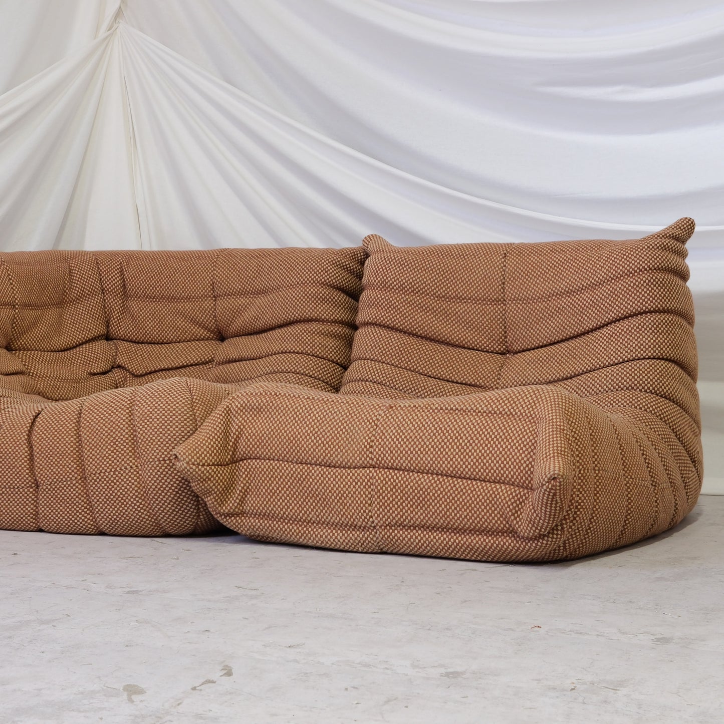 Ligne Roset Togo Set in Brown Wool Fabric - Michel Ducaroy