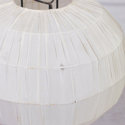 Vintage Tripod Floor Lamp with Silk Shade, 1940s