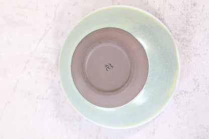 Japanese ceramic bowl with green glaze