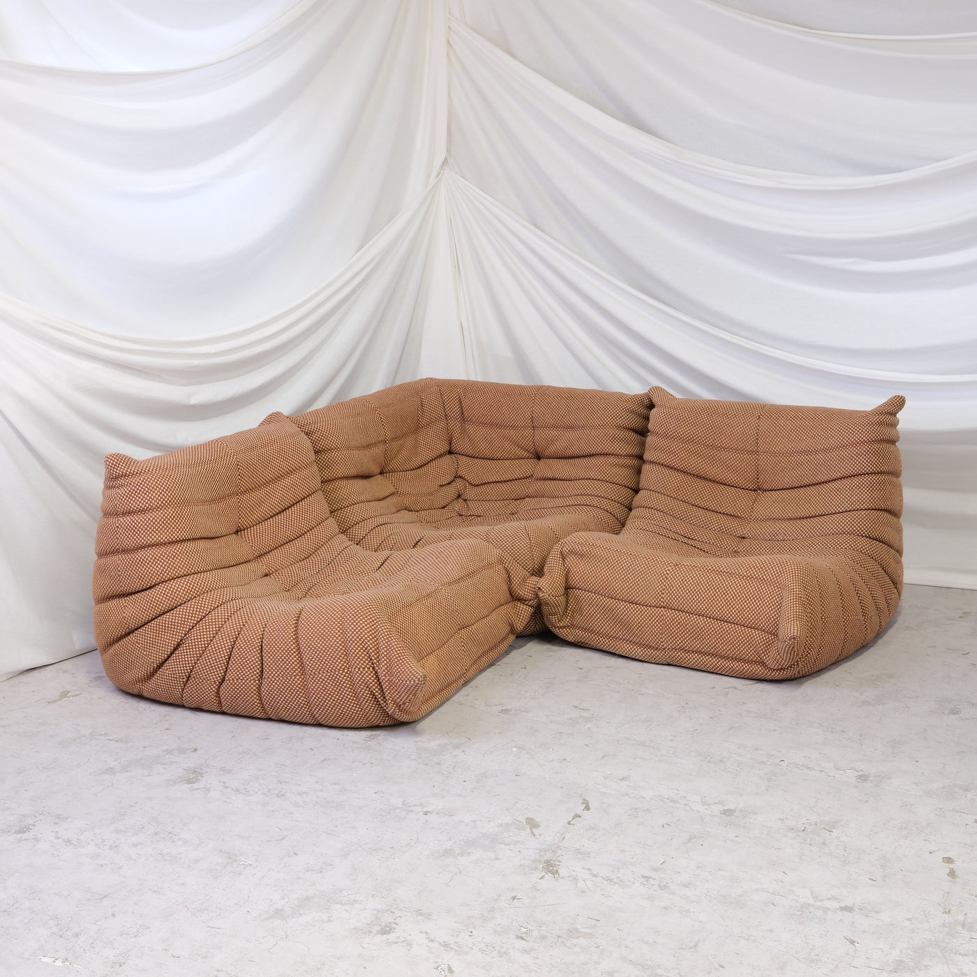 Ligne Roset Togo in Brown villa Fabric - 3 pieces available