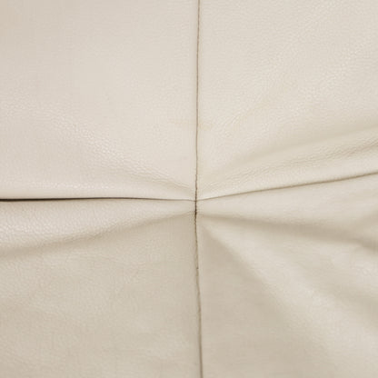 Rear leather seams and folds on Yoko sofa