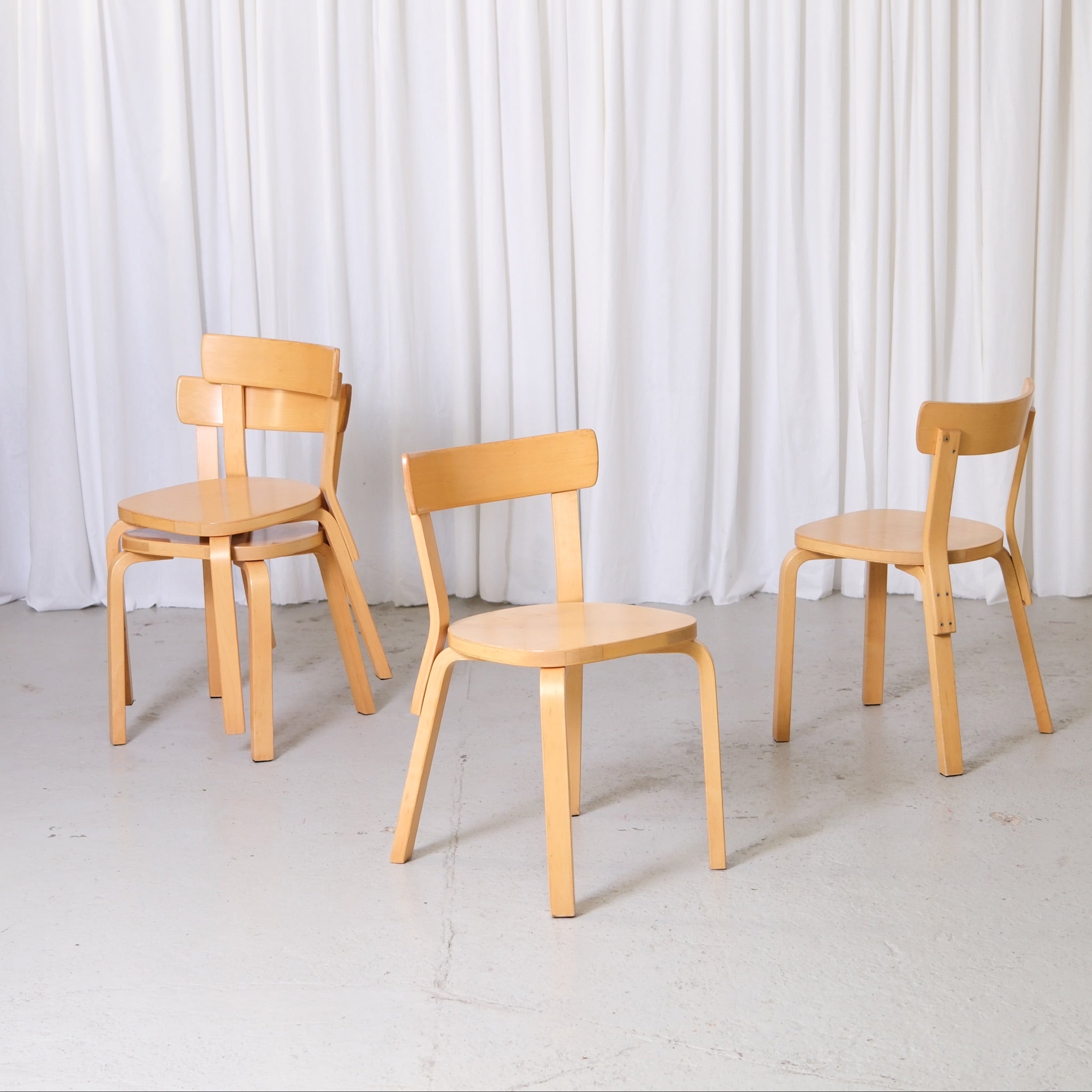 Aalto artek69 ヴィンテージ Artek 69 Chairs in Birch by Alvar Aalto – Pino Interiors