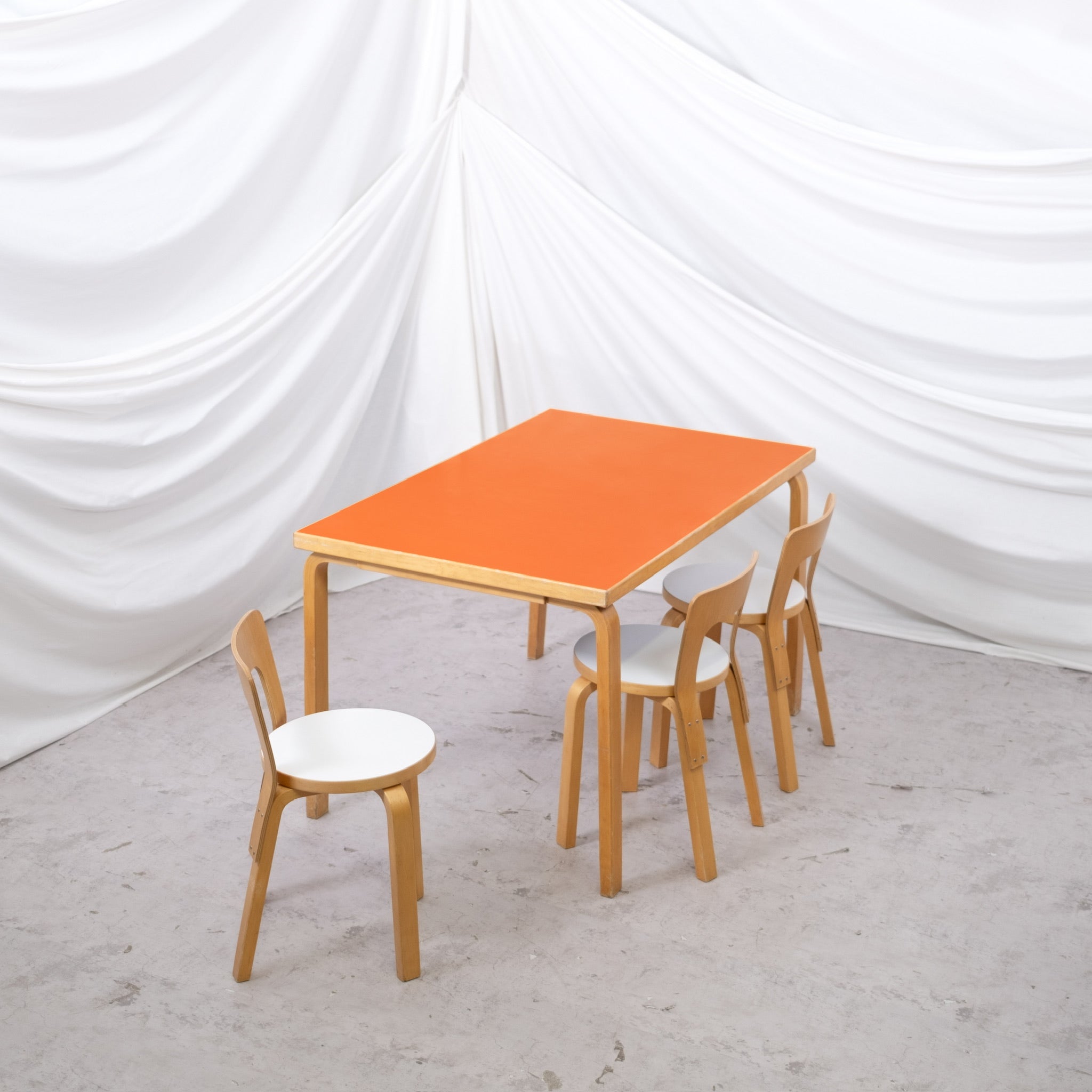Alvar Aalto 81B Table for Artek – Orange Laminate Top – Pino Interiors