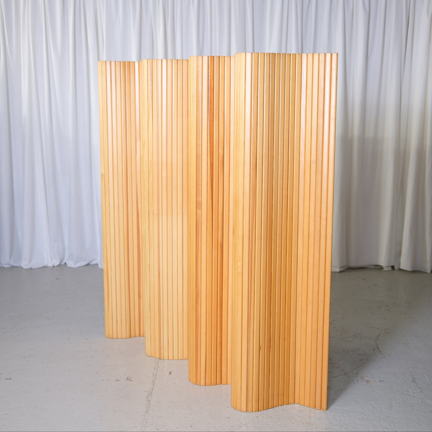 Alvar Aalto Artek Screen 100 room divider with flexible slat construction and warm patina