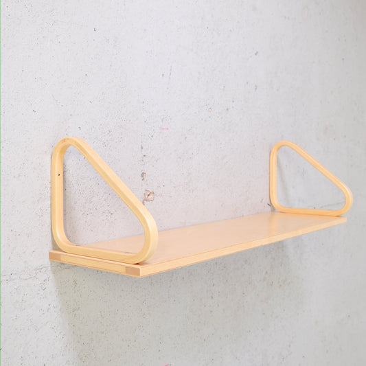 Artek 112B birch wall shelf by Alvar Aalto with bentwood brackets