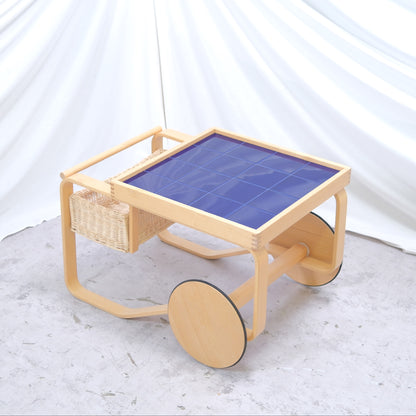 Artek 900 tea trolley special edition with blue tiles from 2006. Iconic Alvar Aalto design. Worldwide shipping available