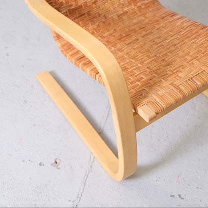 Alvar Aalto 406 Lounge Chairs with Rattan for Artek
