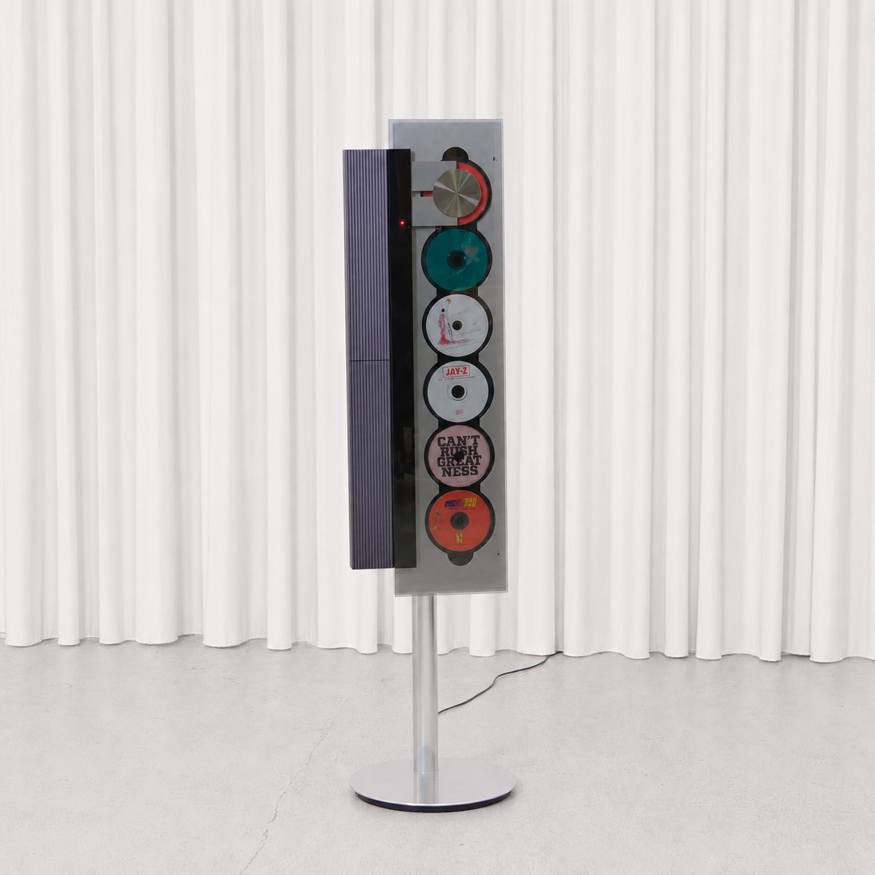 Vintage Bang & Olufsen BeoSound 9000 designed by David Lewis. An iconic CD player and audio system combining sculptural design with B&O engineering.
