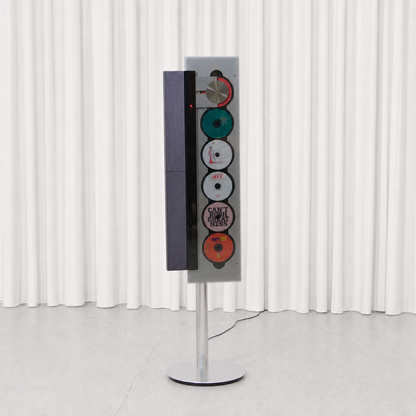Vintage Bang & Olufsen BeoSound 9000 designed by David Lewis. An iconic CD player and audio system combining sculptural design with B&O engineering.
