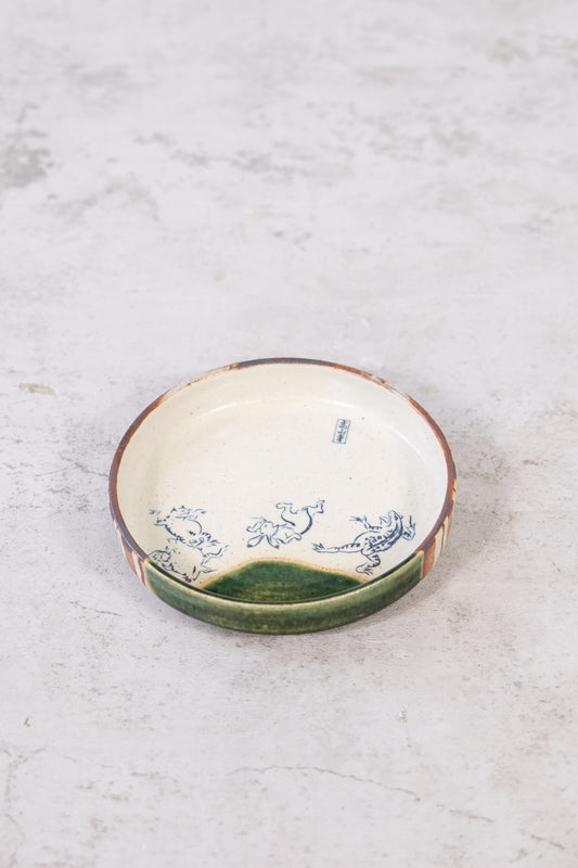 Hand-painted Japanese ceramic dish