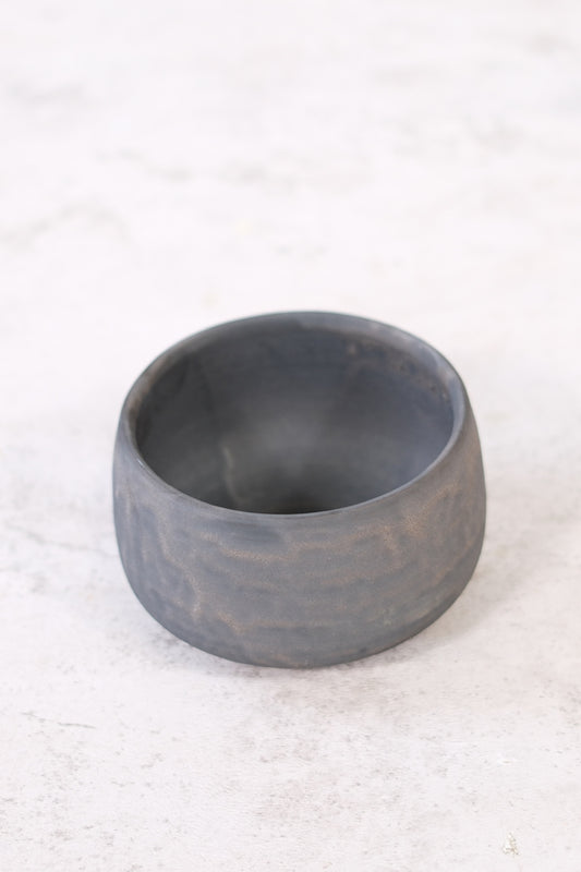 Japanese ceramic bowl with matte black finish