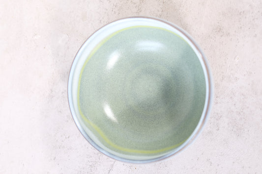 Japanese ceramic bowl with green glaze