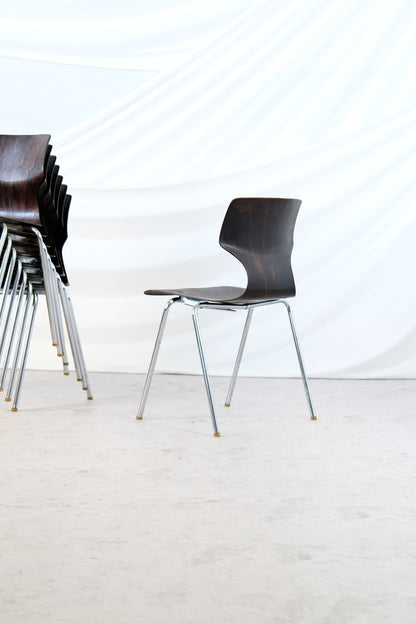 Flötotto Pagholz 1970s Vintage Chrome and Wood Chairs
