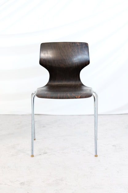 Flötotto Pagholz 1970s Vintage Chrome and Wood Chairs