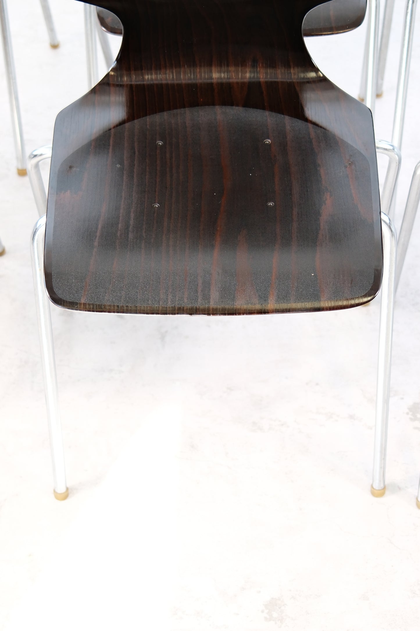 Flötotto Pagholz 1970s Vintage Chrome and Wood Chairs