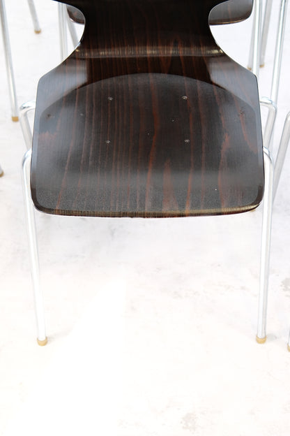 Flötotto Pagholz 1970s Vintage Chrome and Wood Chairs