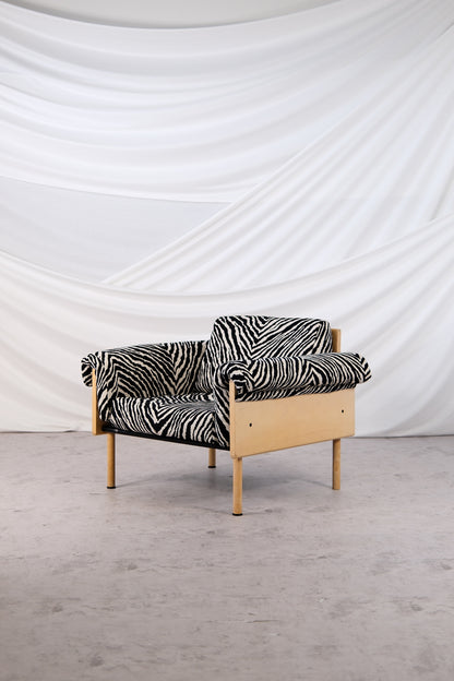 Yrjö Kukkapuro Ateljee Armchair with Zebra Upholstery, 1960s
