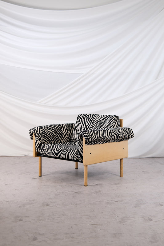 Yrjö Kukkapuro Ateljee Armchair with Zebra Upholstery, 1960s