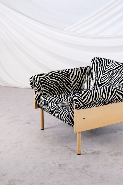 Yrjö Kukkapuro Ateljee Armchair with Zebra Upholstery, 1960s