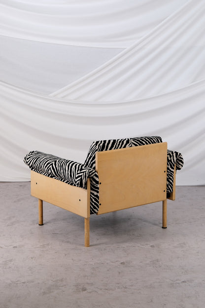 Yrjö Kukkapuro Ateljee Armchair with Zebra Upholstery, 1960s
