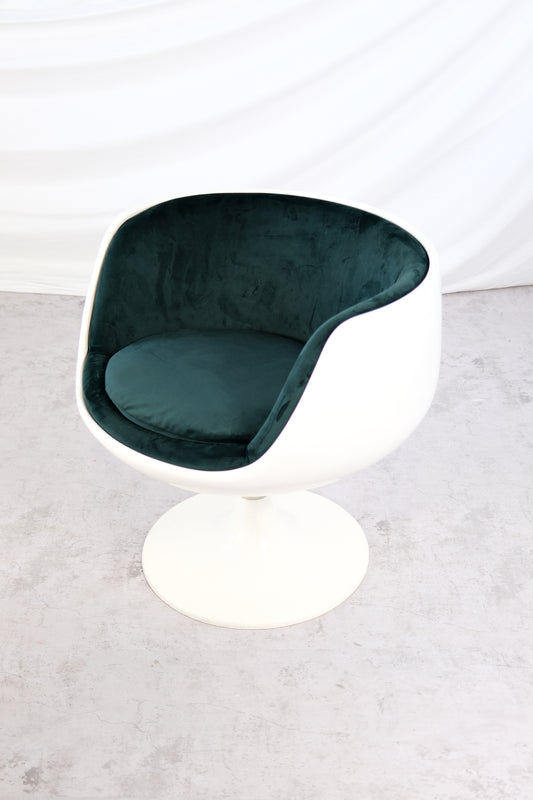 Eero Aarnio ‘Cognac’ Chairs in Emerald Green Velvet
