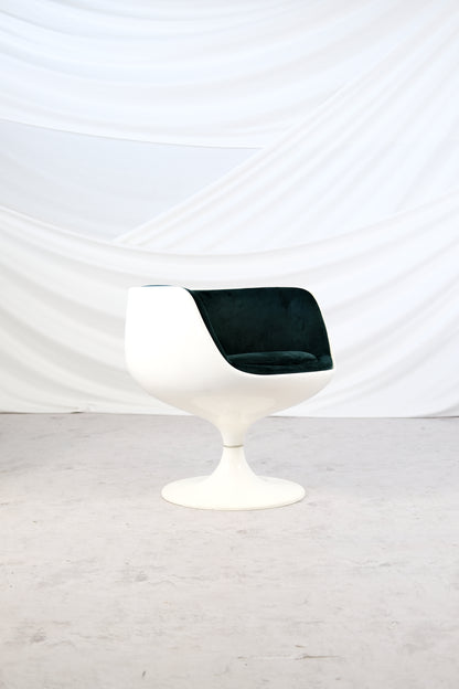 Eero Aarnio ‘Cognac’ Chairs in Emerald Green Velvet