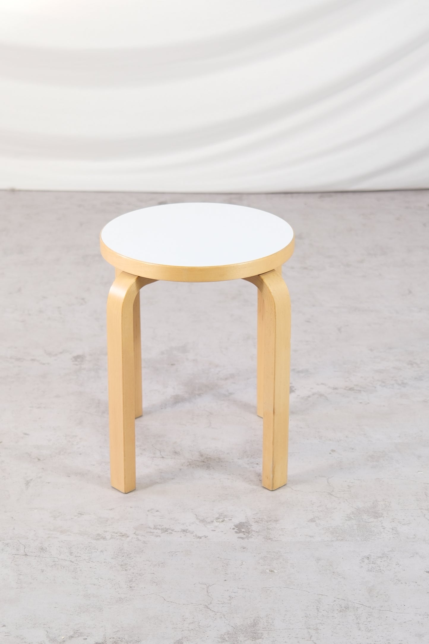 Artek E60 stool, White Laminate 2002