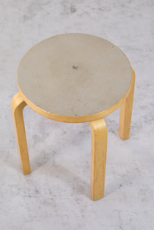 Artek E60 Stool - Grey Linoleum, 1980s