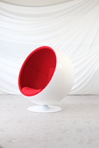 Eero Aarnio Ball Chair with Red Canvas Upholstery