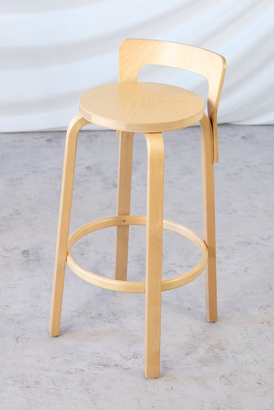 Artek 64 Bar Stools with Backrest by Alvar Aalto, 2006