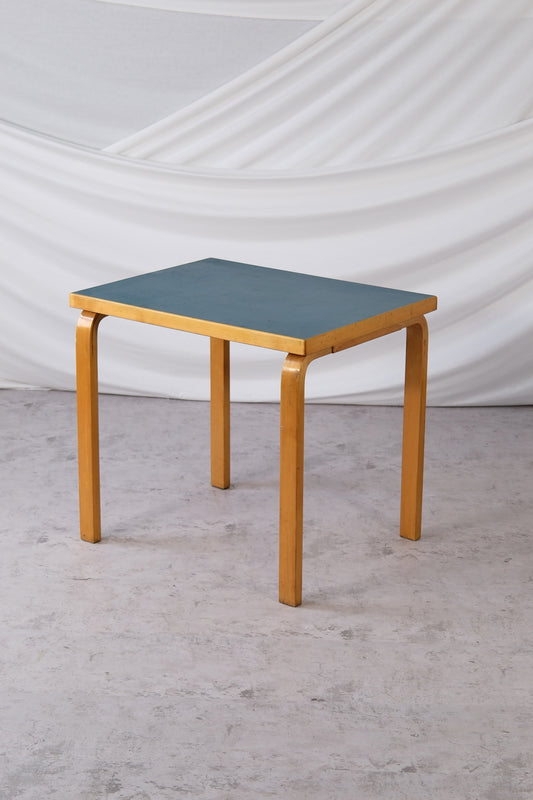 Alvar Aalto Table with Blue Linoleum Top, 1950s