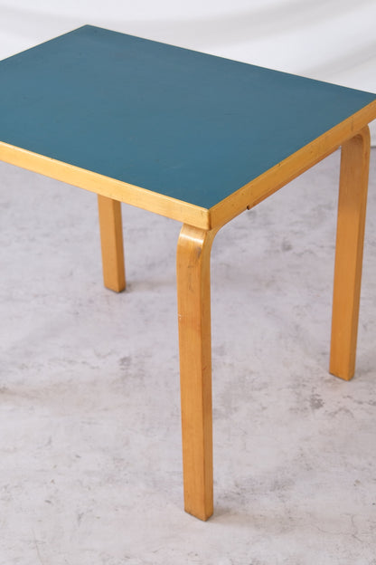 Alvar Aalto Table with Blue Linoleum Top, 1950s