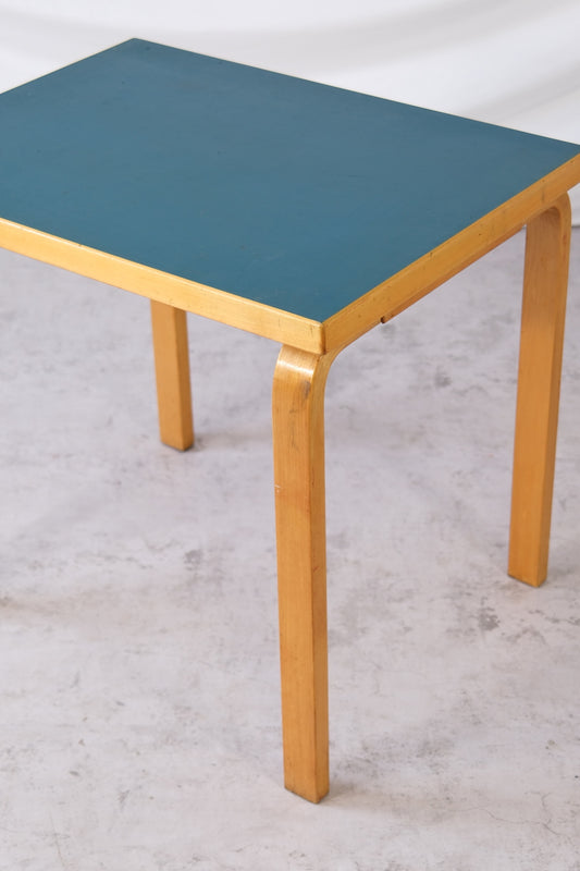 Alvar Aalto Table with Blue Linoleum Top, 1950s