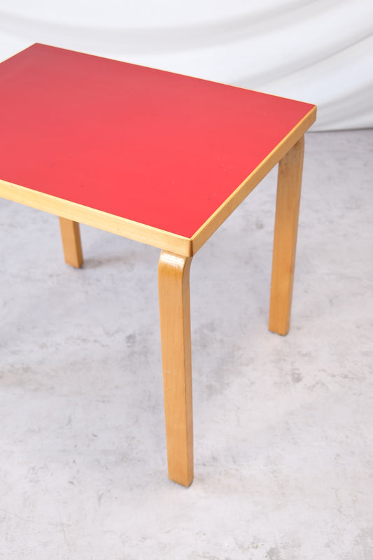 Alvar Aalto Table with Red Linoleum Top, 1950s