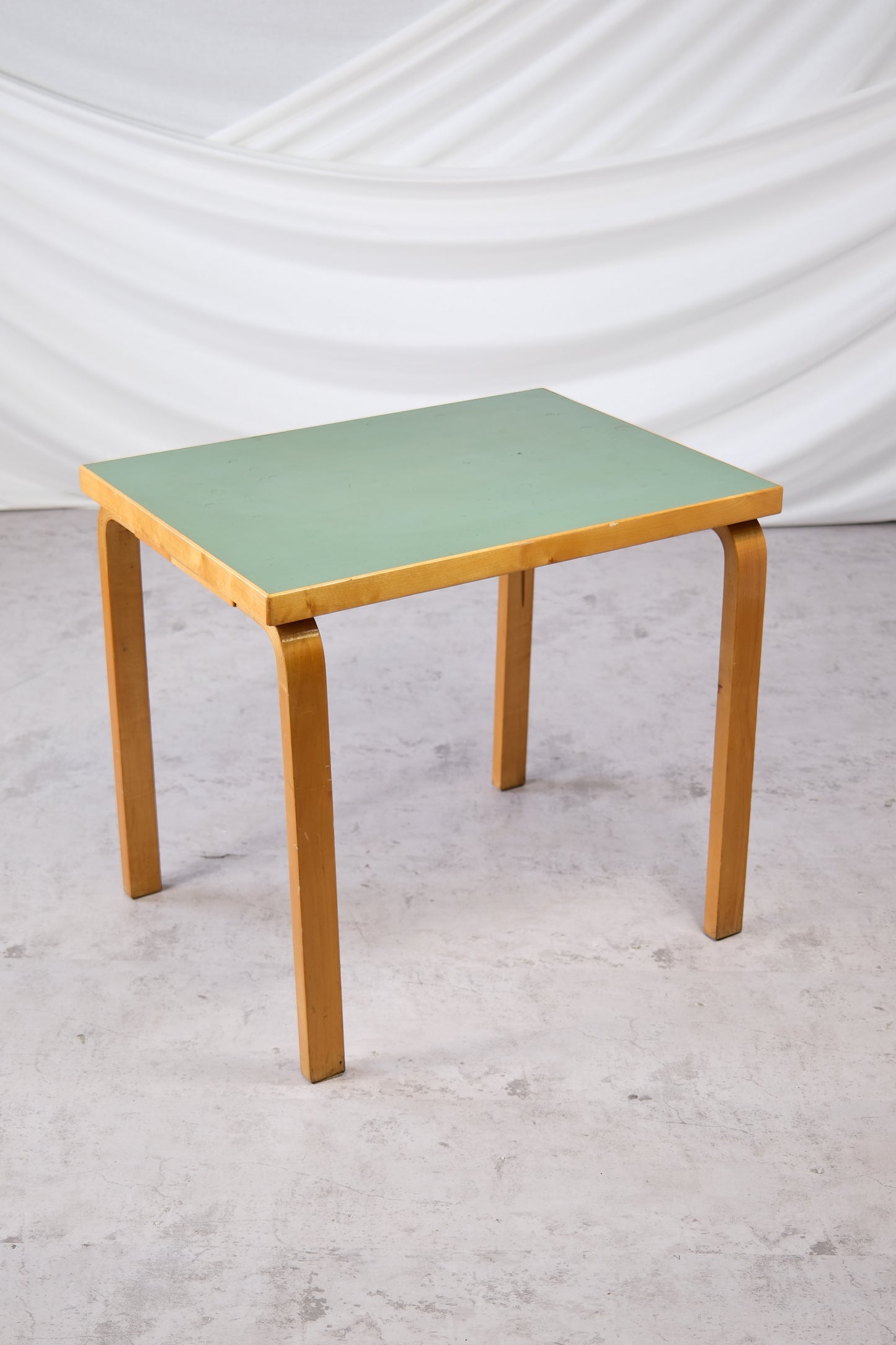 Alvar Aalto Table with Green Linoleum Top, 1950s