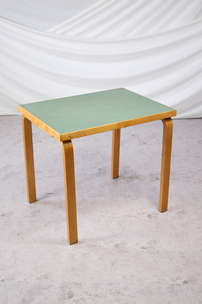 Alvar Aalto Table with Green Linoleum Top, 1950s