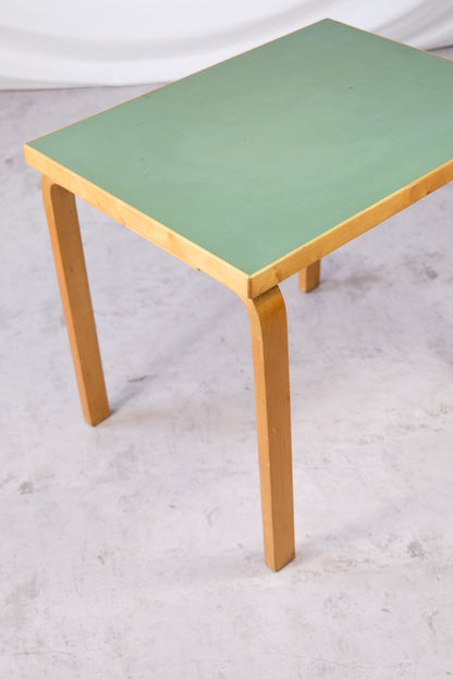 Alvar Aalto Table with Green Linoleum Top, 1950s