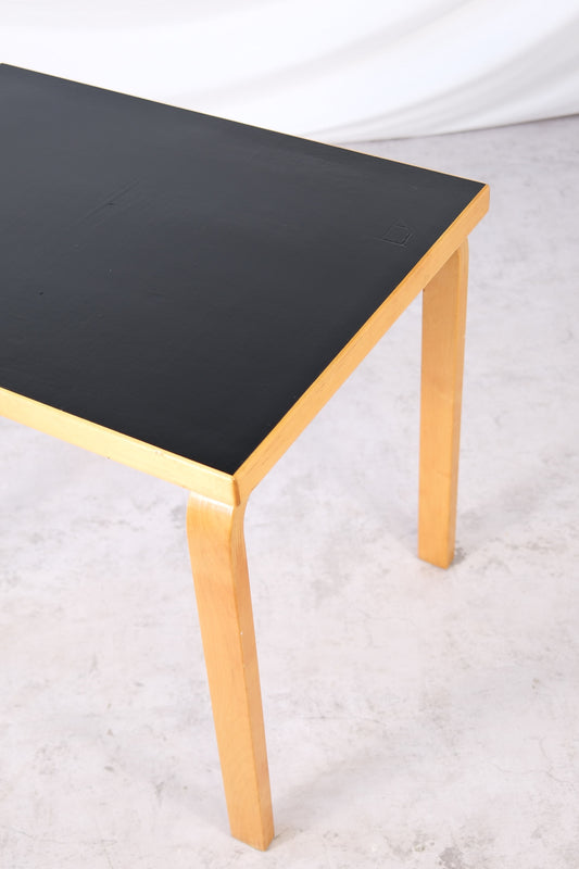 Alvar Aalto Table with Black Linoleum Top, 1950s