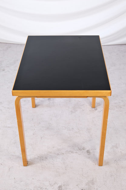 Alvar Aalto Table with Black Linoleum Top, 1950s