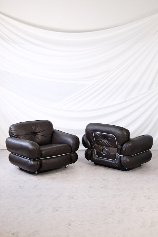 Isku “Hannibal” Brown Armchair by Kurt Hvitsjö
