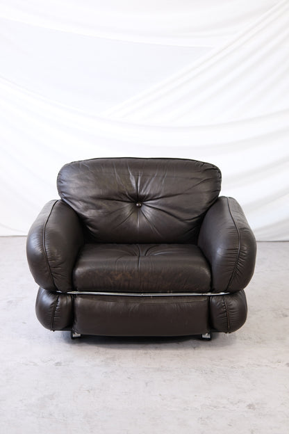 Isku “Hannibal” Brown Armchair by Kurt Hvitsjö