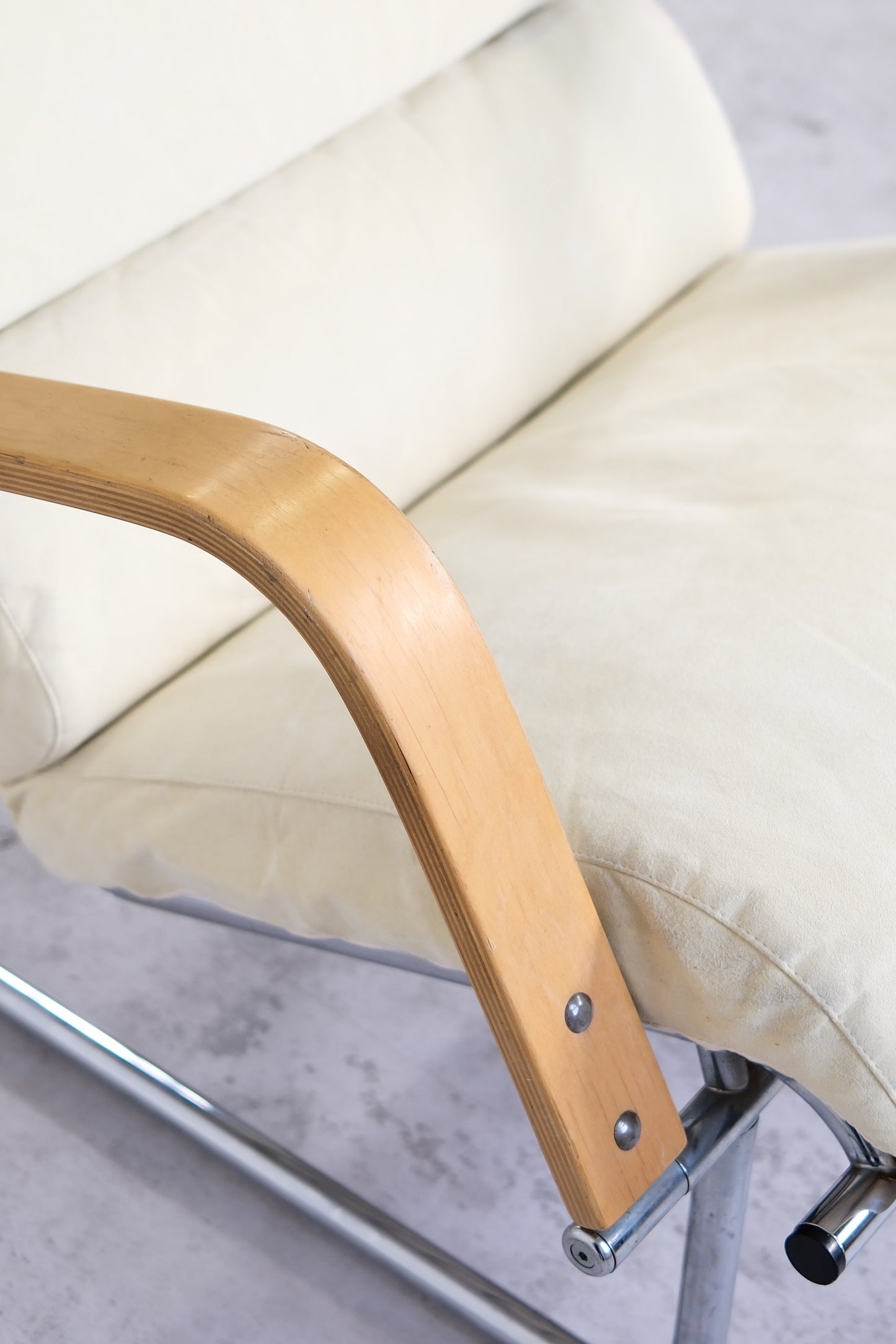 Alcantara Remmi Armchair with Wooden Armrests
