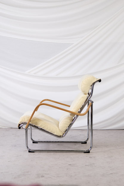 Alcantara Remmi Armchair with Wooden Armrests